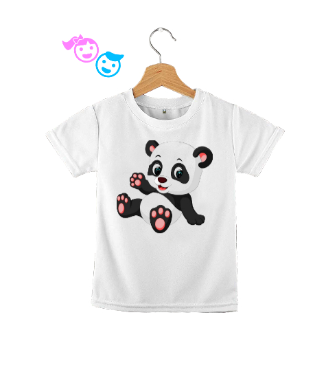 Tisho - Keyifli panda Beyaz Çocuk Unisex