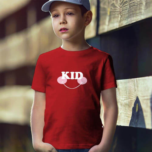 Kid Çocuk Temalı Erkek Çocuk Kısa Kol Tişört - Tekli Kombin - Thumbnail