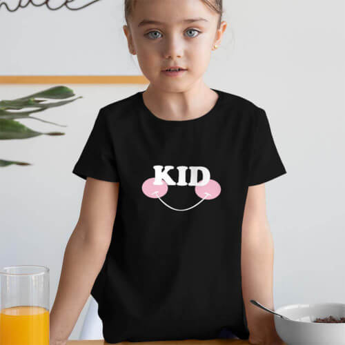 Tisho - Kid Çocuk Temalı Kız Çocuk Kısa Kol Tişört - Tekli Kombin