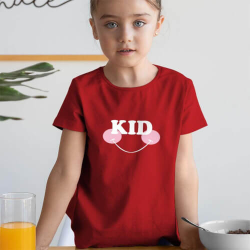 Kid Çocuk Temalı Kız Çocuk Kısa Kol Tişört - Tekli Kombin