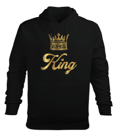 Tisho - King baskılı Erkek hoodie Erkek Kapüşonlu Hoodie Sweatshirt
