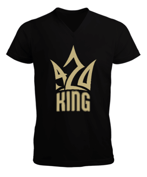King Crown Erkek Kısa Kol V Yaka Tişört