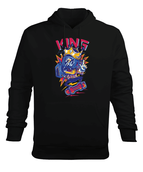 Tisho - King Erkek Kapüşonlu Hoodie Sweatshirt