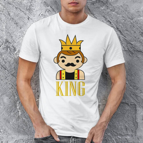 King Erkek Kısa Kol Tişört - Tekli Kombin - Thumbnail