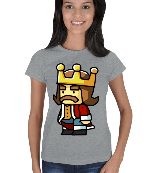 Tisho - King Gri Kadın Tişört