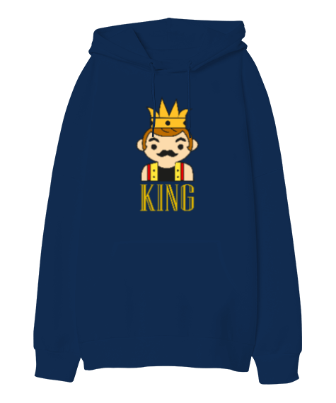 Tisho - King Oversize Unisex Kapüşonlu Sweatshirt