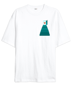 Kırık kalp Oversize Unisex Tişört - Tisho