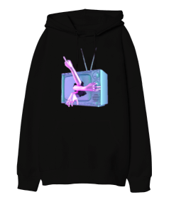 Tisho - Kırık TV Oversize Unisex Kapüşonlu Sweatshirt
