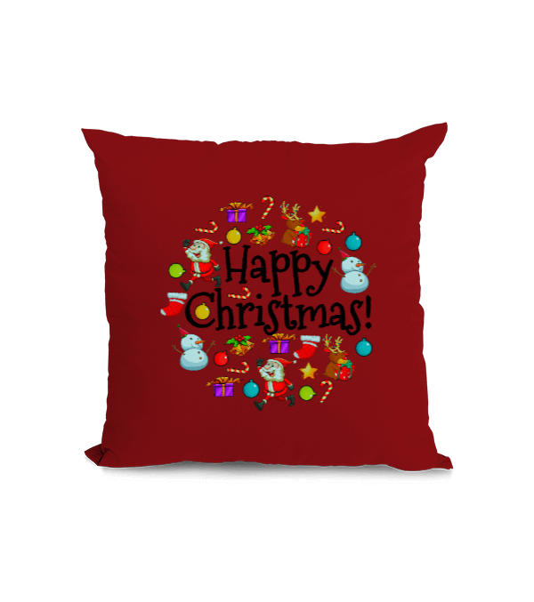 Tisho - Kırlent yeni yıl happy Christmas Kare Yastık