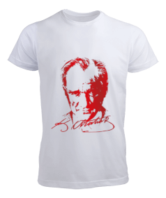 KIRMIZI ATATÜRK SİLÜETLİ TİŞÖRT Erkek Tişört - Tisho