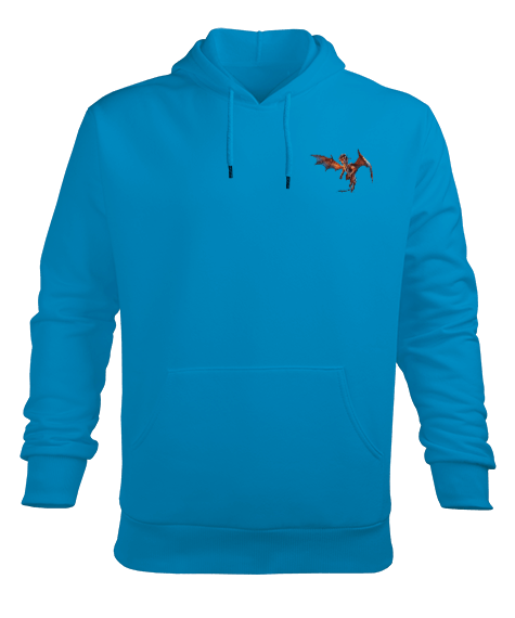 Kırmızı Ejderha Red Dragon Öfkeli Ejderha Baskılı Erkek Kapüşonlu Hoodie Sweatshirt - Tisho