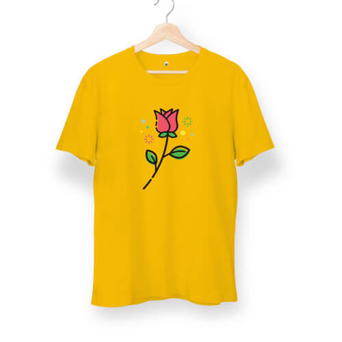 Kırmızı Gül Rose Unisex Kısa Kol Tişört - Thumbnail