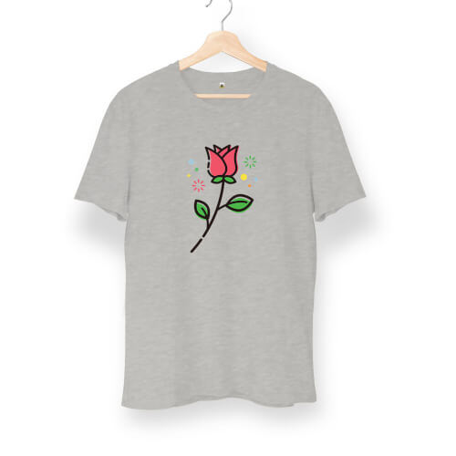 Kırmızı Gül Rose Unisex Kısa Kol Tişört - Thumbnail