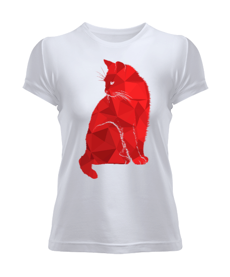 Tisho - Kırmızı Kedi Kadın Tişört