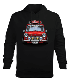 Tisho - Kırmızı küçük araba baskılı Erkek Kapüşonlu Hoodie Sweatshirt