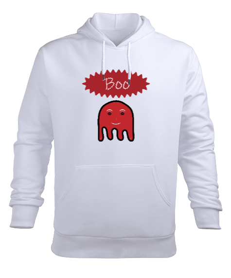 Tisho - Kırmızı sevimli hayalet Erkek Kapüşonlu Hoodie Sweatshirt