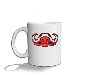 Tisho - Kırmızı sinirli bull Beyaz Kupa Bardak