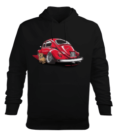 Tisho - Kırmızı vosvos baskılı Erkek Kapüşonlu Hoodie Sweatshirt