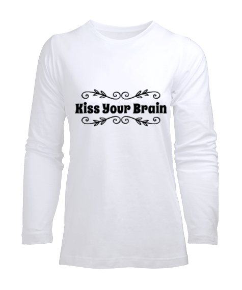 Tisho - Kiss your brain öğretmen Kadın Uzun Kol Tişört