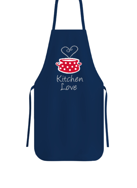 Tisho - Kitchen Love - Mutfak Aşkı Lacivert Mutfak Önlüğü