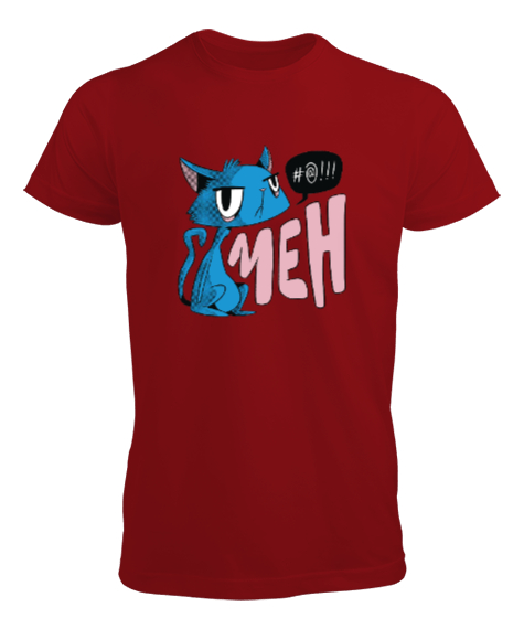 Tisho - Kızgın Kedi Kırmızı Erkek Tişört