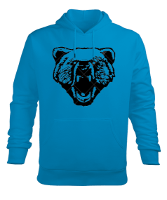 Tisho - Kızgın Vahşi Ayı Bear Erkek Kapüşonlu Hoodie Sweatshirt
