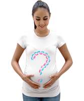 Kızmı Erkekmi Beyaz Kadın Hamile Tişört - Tisho