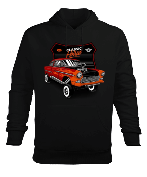 Tisho - Klasik araba baskılı Erkek Kapüşonlu Hoodie Sweatshirt
