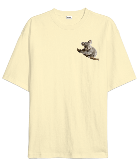 Tisho - Koala kremrengi Oversize Unisex Tişört