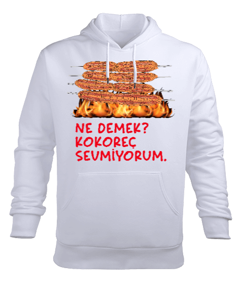 Tisho - Kokoreç sloganı. Kokoreç sevmiyorum ne demek? Erkek Kapüşonlu Hoodie Sweatshirt