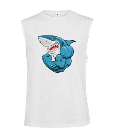 Tisho - Kolsuz kaslı sporcu fitness köpek balığı Kesik Kol Unisex Tişört
