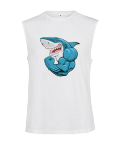 Tisho - Kolsuz kaslı sporcu fitness köpek balığı Kesik Kol Unisex Tişört