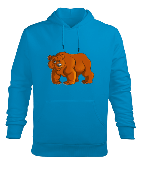 Tisho - Komik güçlü ayı Erkek Kapüşonlu Hoodie Sweatshirt