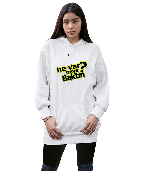 Tisho - komik mizah Kadın Uzun Hoodie Kapüşonlu Sweatshirt