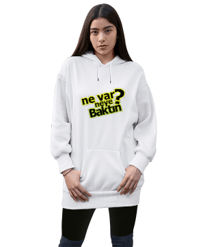 komik mizah Kadın Uzun Hoodie Kapüşonlu Sweatshirt - Thumbnail