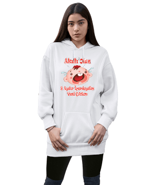 komik mizah tasarımı Kadın Uzun Hoodie Kapüşonlu Sweatshirt