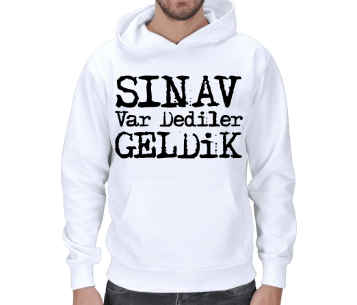 Tisho - Komik Sınav Var Sweet Tshirt Erkek Kapşonlu