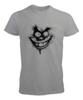 Komik Surat - Face V2 Gri Erkek Tişört - Tisho