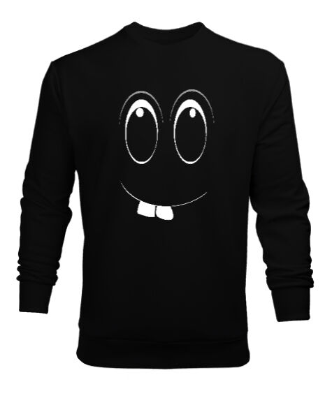 Tisho - Komik Surat Siyah Erkek Sweatshirt