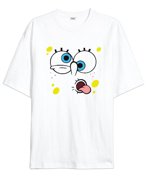 Tisho - Komik Surat V3 Beyaz Oversize Unisex Tişört