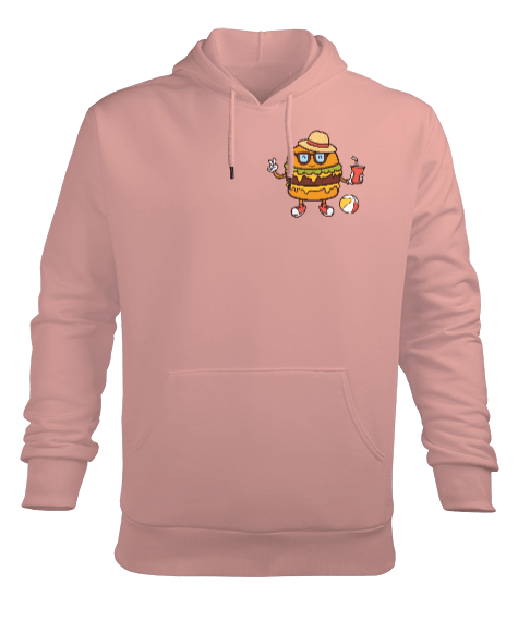 Tisho - Konuşan hamburger Erkek Kapüşonlu Hoodie Sweatshirt