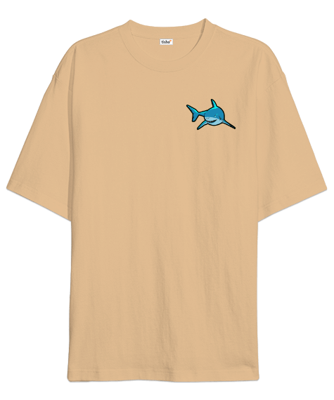 Tisho - köpek balığı desenli Oversize Unisex Tişört