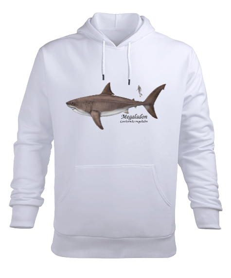 köpek balığı, megaladon, shark Erkek Kapüşonlu Hoodie Sweatshirt