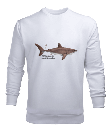 Tisho - köpek balığı, megaladon, shark Erkek Sweatshirt