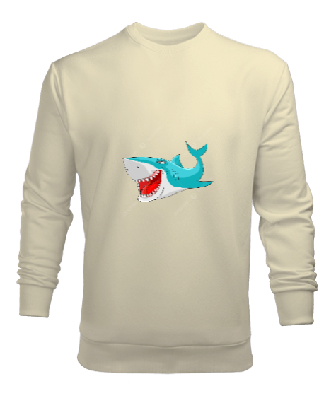 Tisho - köpekbalığı krem Krem Erkek Sweatshirt