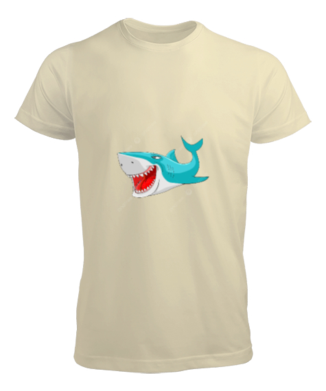 Tisho - köpekbalığı krem Krem Erkek Tişört