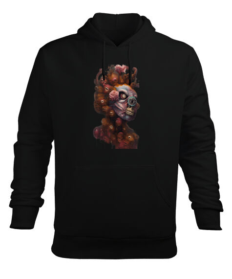 Tisho - Korkunç Fantezi Illustration Sanat Tasarımı Siyah Erkek Kapüşonlu Hoodie Sweatshirt