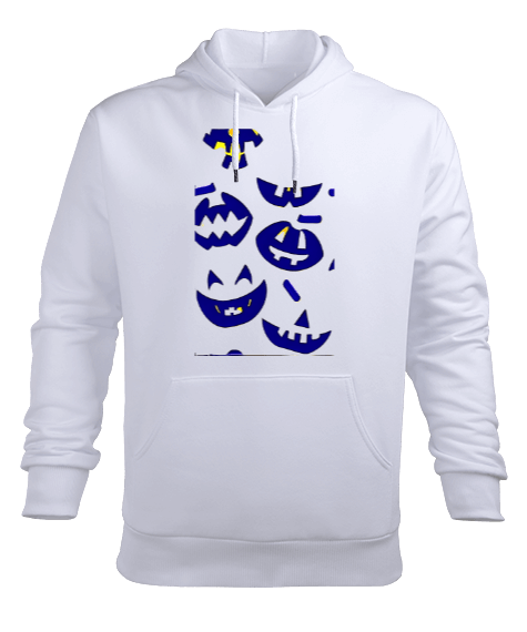 Tisho - Korkunç gülen suratlar Beyaz Erkek Kapüşonlu Hoodie Sweatshirt