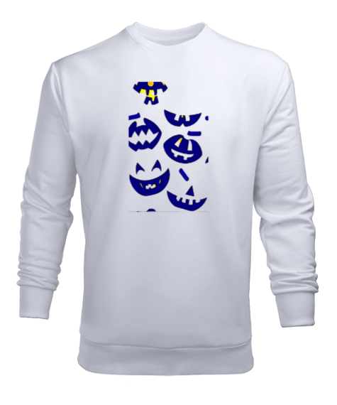 Tisho - Korkunç gülen suratlar Beyaz Erkek Sweatshirt