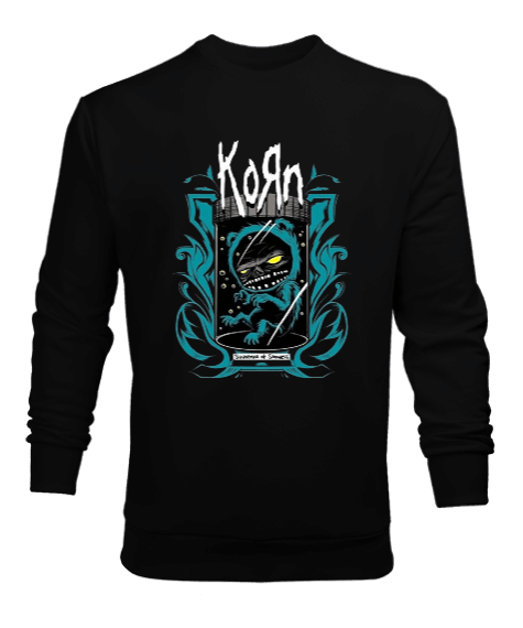Tisho - Korn Rock Tasarım Baskılı Erkek Sweatshirt